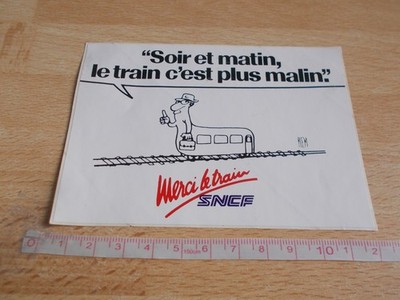 SNCF sticker - evening and morning the train is smarter - PIEM illustration