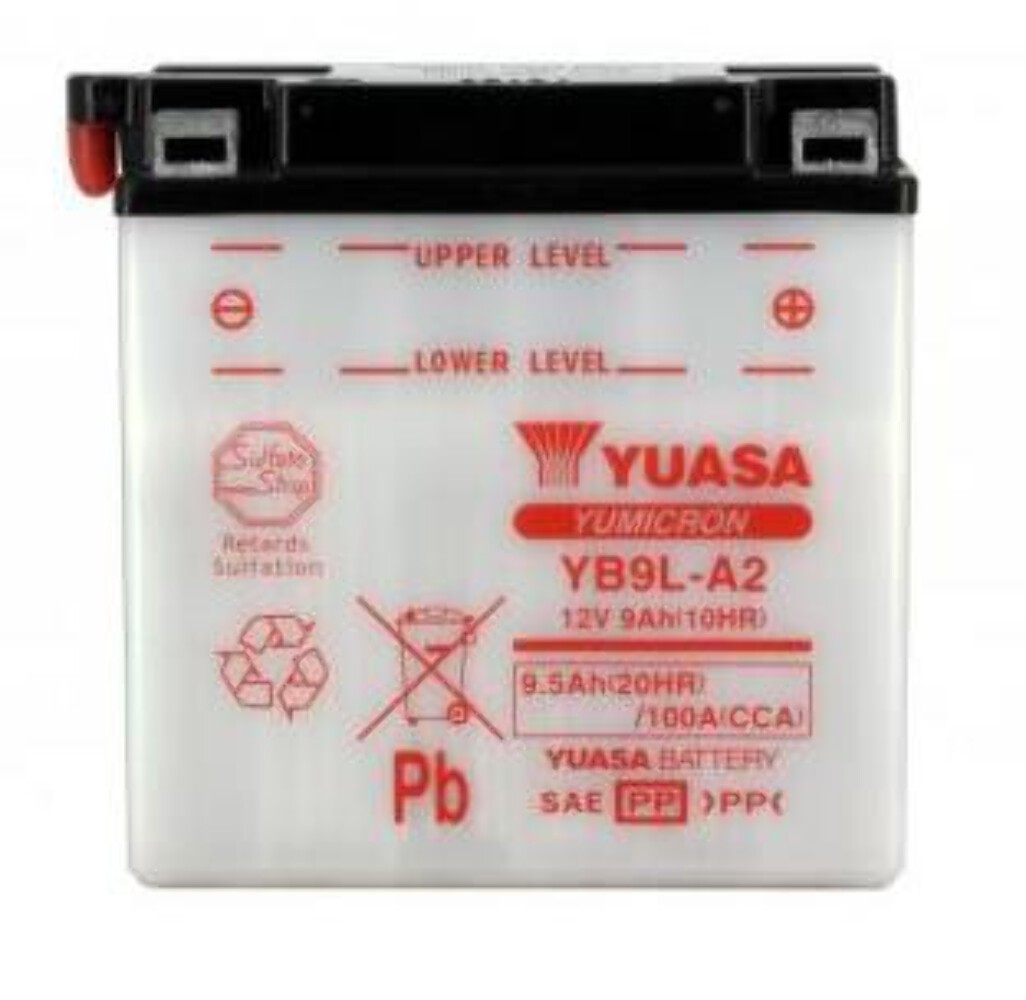 Batterie YUASA YB9L-A2 12V pour moto et scooter sans acide
