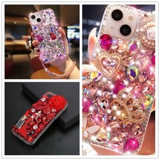 Girl/Women Bling Sparkle Handmade Diamond Rubber Back Phone Case For Galaxy/Moto