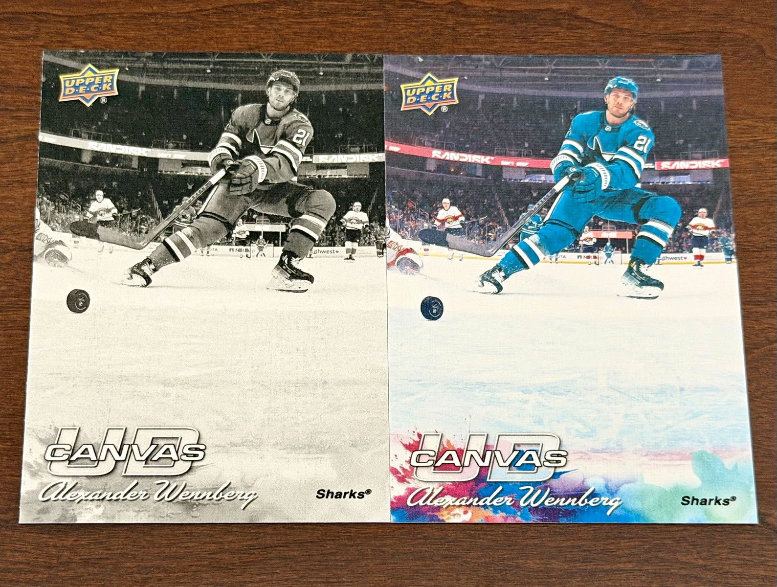 Alexander Wennberg 2026-27 UD Series 1 Canvas Base + Black & White C-68 Sharks