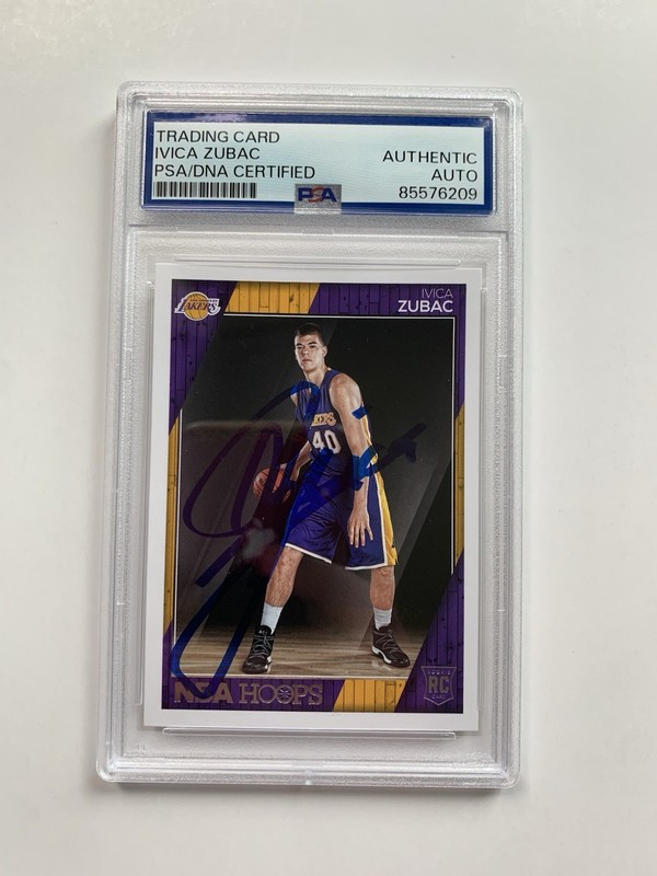 2016-17 NBA Hoops #288 Ivica Zubac Signed Card AUTO PSA Slabbed RC Lakers