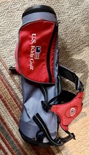USKG U.S. Kids UL39 3-Way Carry Golf Bag 20" Tall Gray & Red EUC