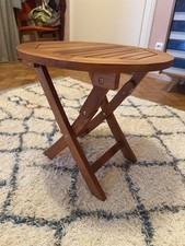 Garten Klappbarer Holztisch / Beistelltisch rund – guter Zustand
