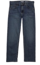 Wrangler Boys Straight Leg Classic Adjustable Waist Denim Jeans NWT 14 Slim Fit