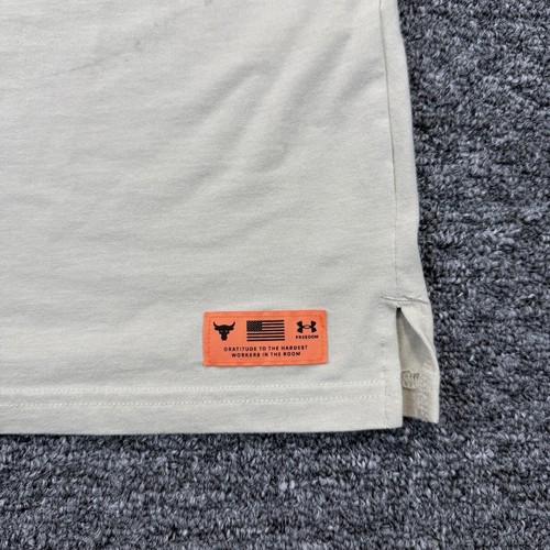Under Armour Project Rock Veterans Day T Shirt Mens 4XL Cream Freedom UA - Picture 4 of 11