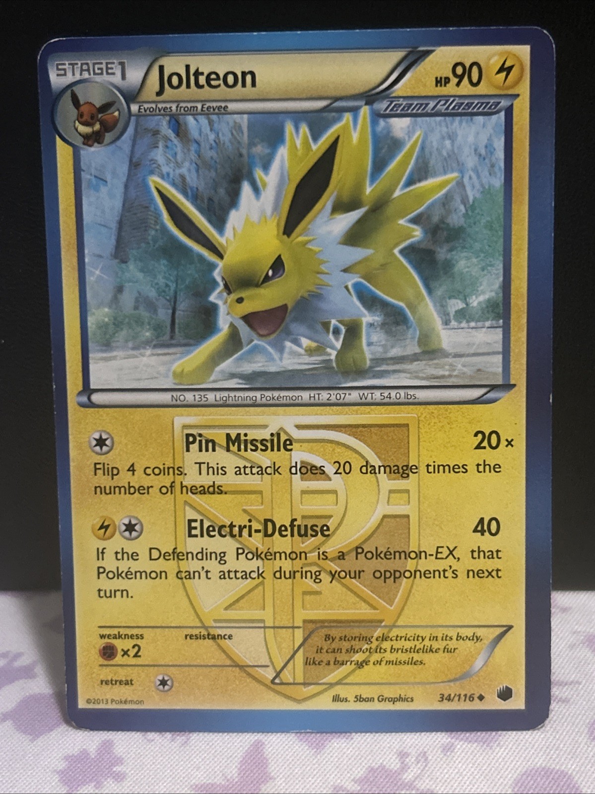 Pokemon TCG Jolteon (Team Plasma) 34/116 Plasma Freeze Regular Uncommon