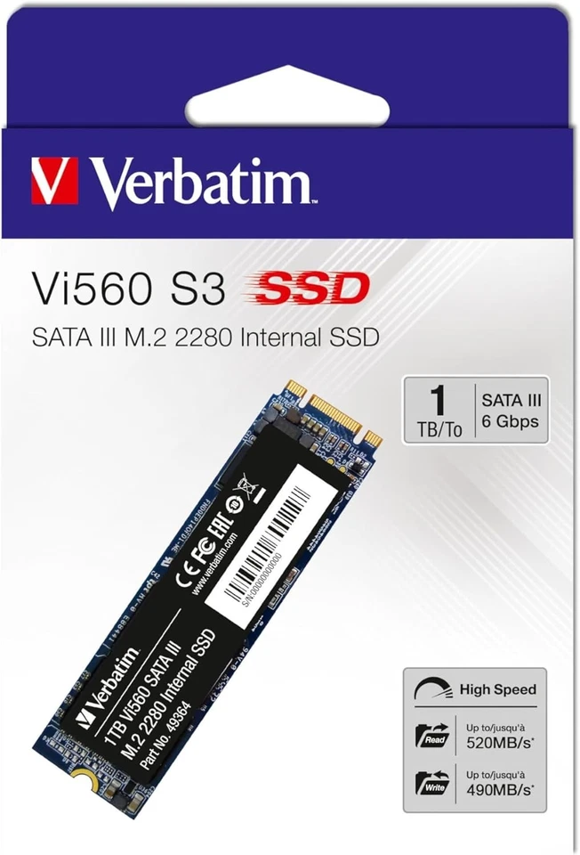 Verbatim Vi560 S3 1TB SSD Interno M.2 2280 SATA III Hard Disk Stato Solido PC