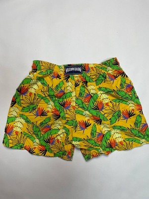 Vilebrequin Herren Shorts Gelb Blumen Badehose Medium