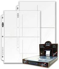 25x 4 Pocket Binder Pages Trading Card Sheets BCW Holds 3.5 x 5.25 photos/cards