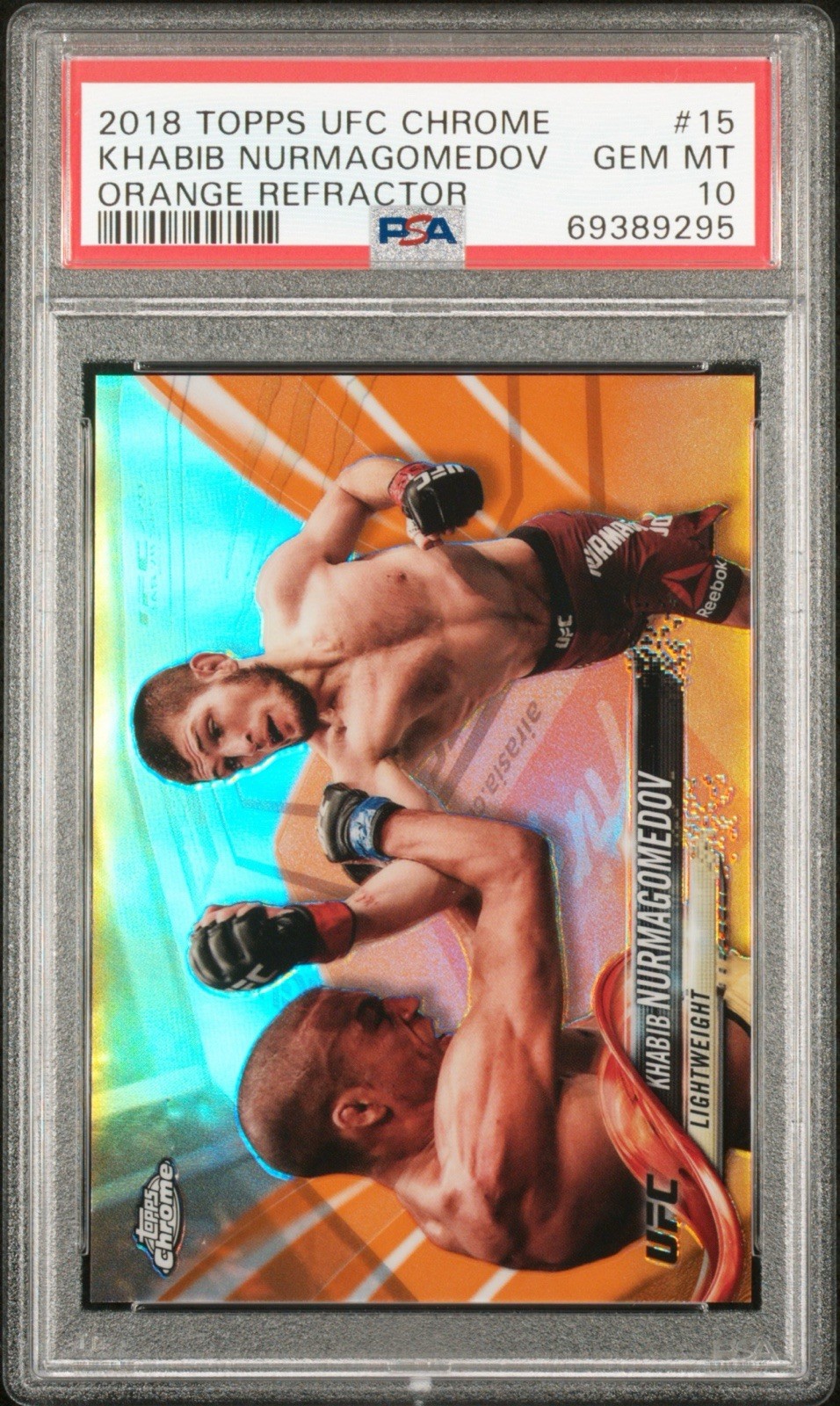 2018 Topps UFC Chrome Khabib Nurmagomedov Orange Refractor 3/25  PSA 10