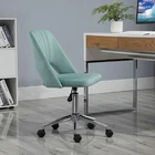 Swivel Office Chair Velvet Fabric Scallop Shape Computer Desk Chair, Red