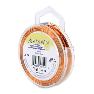Artistic Wire, 20 Gauge Tarnish Resistant Colored Copper Craft Wire, Natural,...