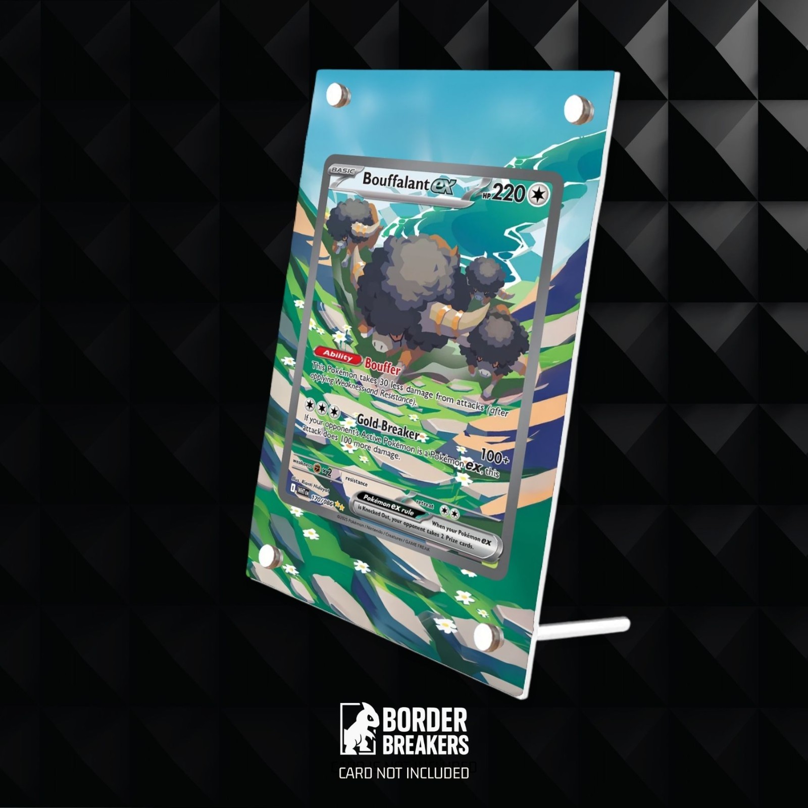 Bouffalant Ex 170/086 Pokémon Card Extended Art Display Case White Flare