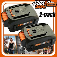 2pack For WORX 20V MAX Extend Lithium Battery 20 Volt WA3520 WA3525 WA3575 WG155