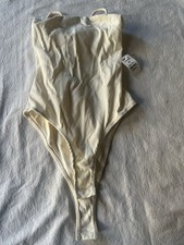 Kohesion Dance Ribbed Bodysuit One Piece Lattice Back NWT Size M