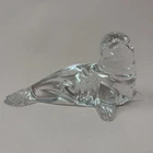 VTG Waterford Crystal Seal Paperweight 8" MCM Clear Art Glass Figurine Stamped