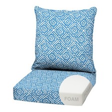 Arden Outdoor Deep Seat Cushion Set 22x24 Amalfi Blue Tile Foam