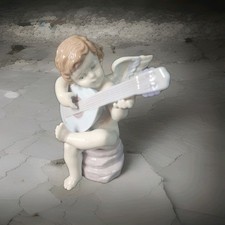 LLADRO 6629 ALLEGRO CHERUB ANGEL PLAYING MANDOLIN FIGURINE PRISTINE!!
