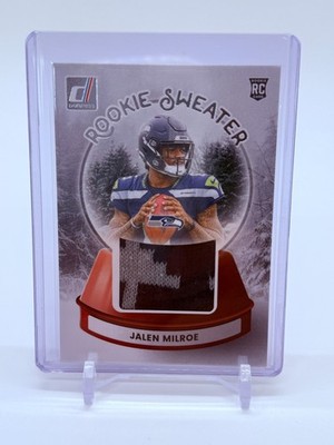 2025 Panini Donruss Football Jalen Milroe #SWE-MME Rookie Sweater MEM Patch RC
