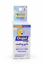Orajel Baby Cooling Gels for Teething 0.36 oz Drug-Free Twin Pack Day Nigh