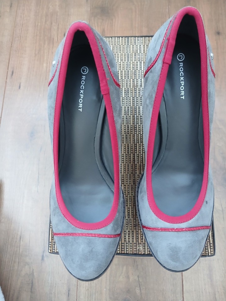 Rock Port Platform Court Shoe - Size 4.5/ 5 - Grey and Red | eBay UK
