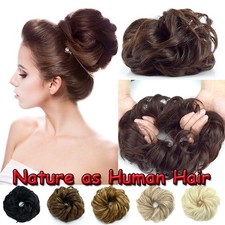 Woman Natural Curly Messy Bun Hair Piece Scrunchie Hair Extensions Updo Rose Bun