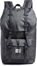 Mochila grande de lona negra para computadora portátil Herschel Supply Co. Little America 25 L