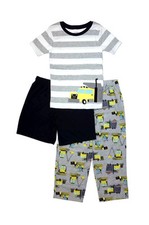 Carter's Boy's 3-Piece Construction Pajama Top, Pants and Shorts Set, Size 4