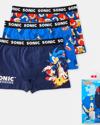 Official Sonic the Hedgehog 3-Pack Men's Trunks - Size M