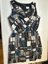 Banana Republic Sleeveless Geo Print Dress Size 14 Cowl Neck NWT