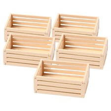  5 Pcs Miniatur Puppenhaus Zubehör Mini-picknickkorb Kleiner Holzkorb