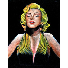 Marilyn Monroe Black Velvet UV Paint & Acrylic Original Paint 8.5x11 Art NEW
