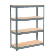 Boltless Extra Heavy Duty Shelving 48"W x 24"D x 60"H 4 Shelves Wood Deck