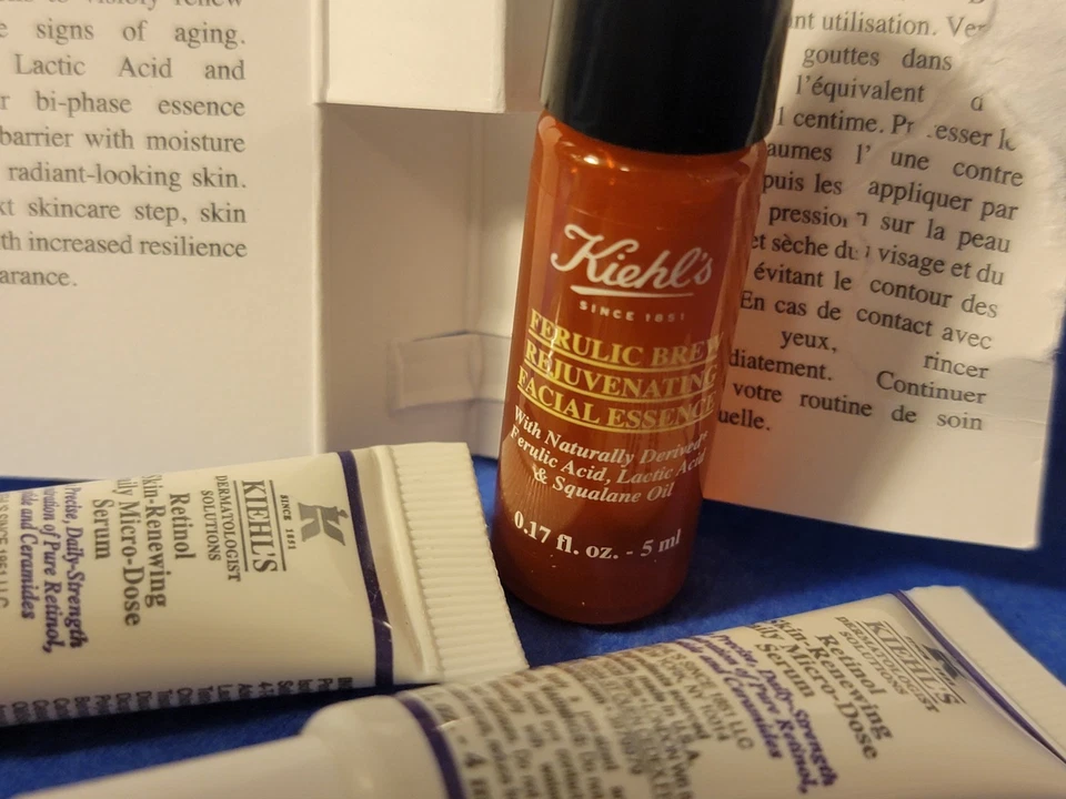Lot of 3~KIEHL'S Retinol Skin-Renewing Daily Micro Serum & Ferulic Brew Facial - Image 2 of 4