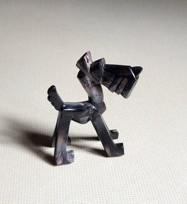 Don Manning Swirled Black Pink Bakelite Scottish Terrier Scotty Dog Figurine