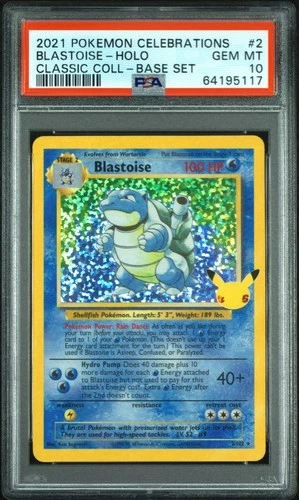 PSA 10 - 2021 Pokemon Celebrations Base Blastoise Holo #2/102 - GEM MINT!