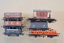 HORNBY BACHMANN RAKE of 6 BR SANS GW DCA BESTWOOD OPEN & BRAKE WAGON om