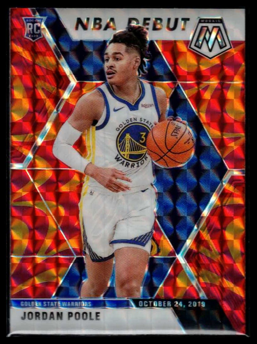 2019-20 Panini Mosaic #261 Jordan Poole Reactive Orange