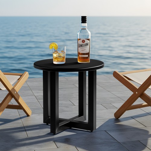 18" Metal Round Weather Resistant Patio Bistro Side Tablelts In/Outdoor Portable - Picture 9 of 26