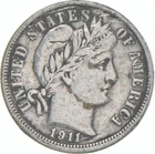 1911-D Barber Dime 90% Silver Average Circ *2151