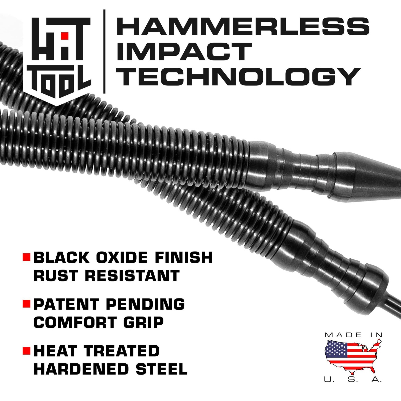 HIT Tools 2-in-1 Spring Loaded Nail Set – Dual Tip 1/32" & 2/32" Hammerless N...