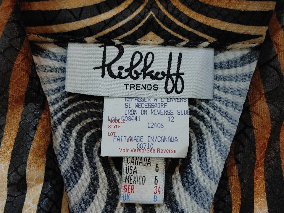 Vintage Joseph Ribkoff Faux Snakeskin Zip Jacket sz 6 Canada Union Style 12406 - Image 2 of 4