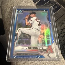 2021 Bowman Draft Chrome Blue Refractor 34/150 Jacob Steinmetz #BDC-83  