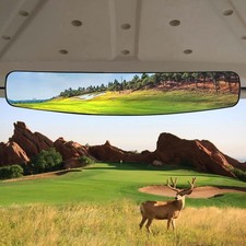 Golf cart Rear View Mirror, HKOO 16.5" Extra Wide 180 Degree Panoramic Rear View