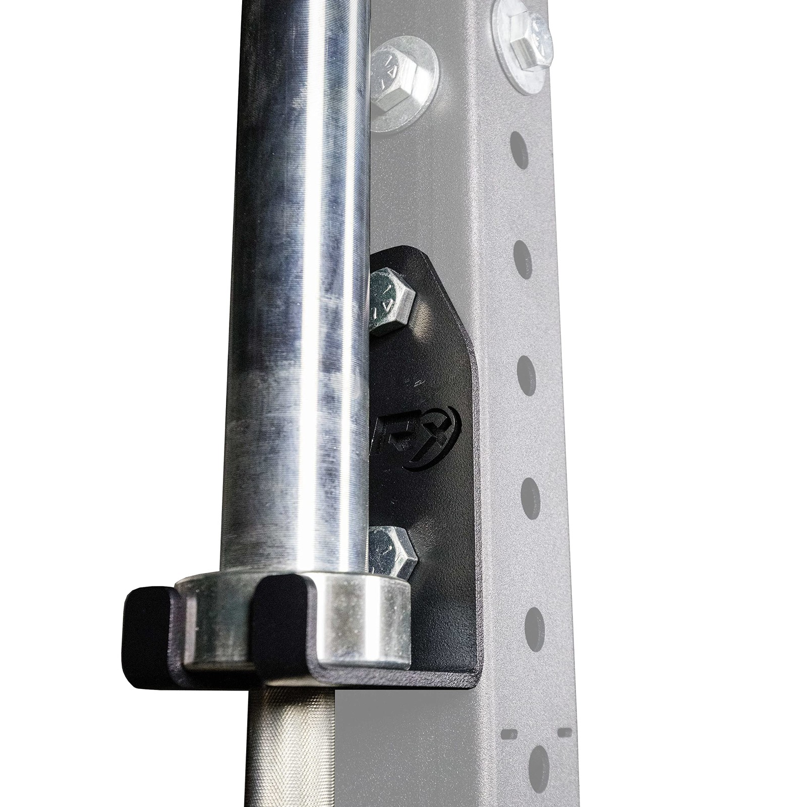 Squat Rack Mounted Olympic Barbell Storage Hanging USA Made Steel Single Bar ...