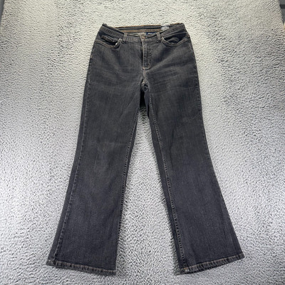 Denim & Co Jeans Womens 6P Black Cotton Denim Bootcut Curvy Workwear Stretch