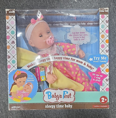 Baby's First Sleepy Time Baby 14in Interactive Doll w/ Pacifier & Blanket Age 2+