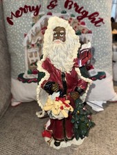 Vintage Santa Figurine Textured Detail With Beautiful Colors 11.5"