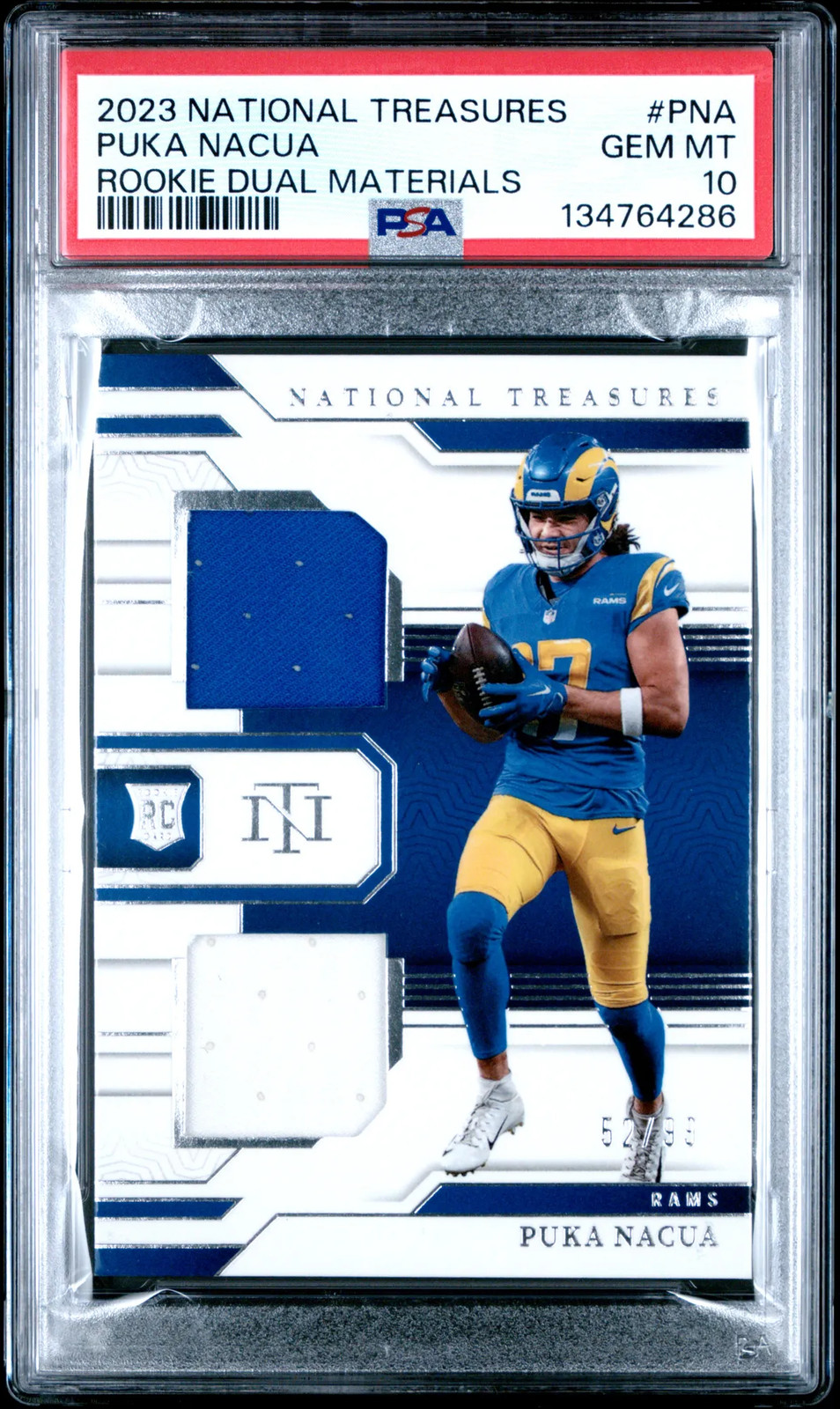 Puka Nacua Panini National Treasures Rookie Dual Materials #PNA Base