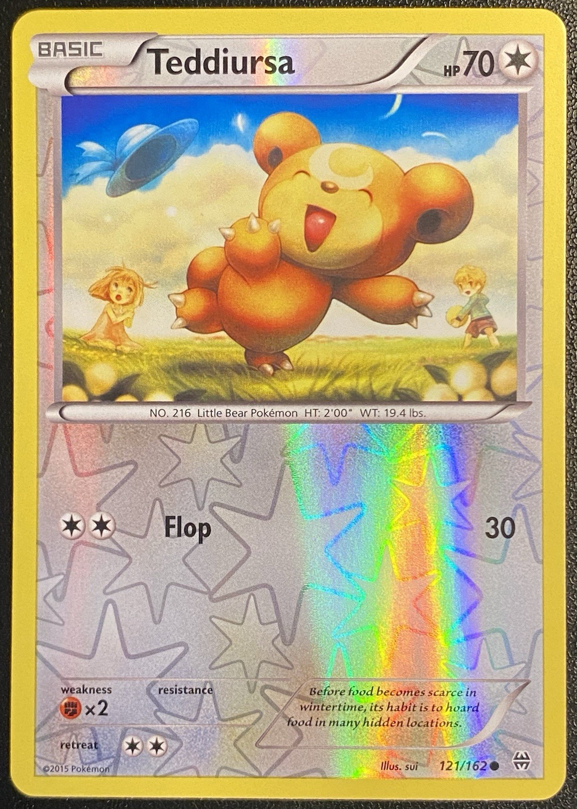 Teddiursa Reverse Holo Common 121/162 Pokémon TCG XY BREAKthrough Free Ship